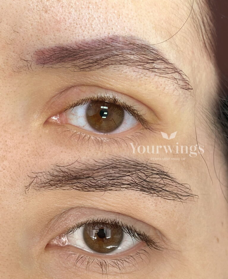 Détatouage sourcils sans laser avant après à Paris par Maryna Jay